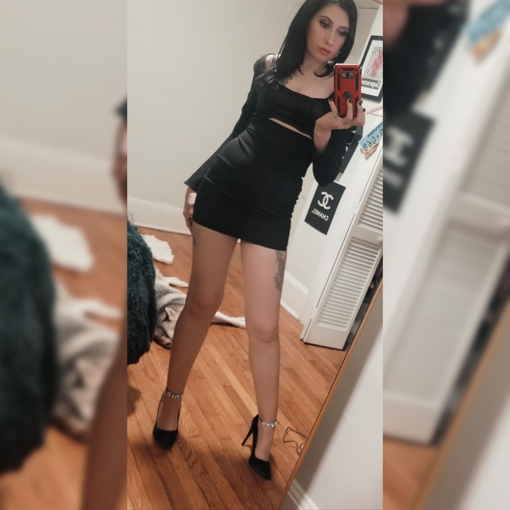Black mini dress